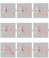 Bunny & Floral Alphabet Embroidery Pack – Cute Springtime Monogram Letters - FineryEmbroidery